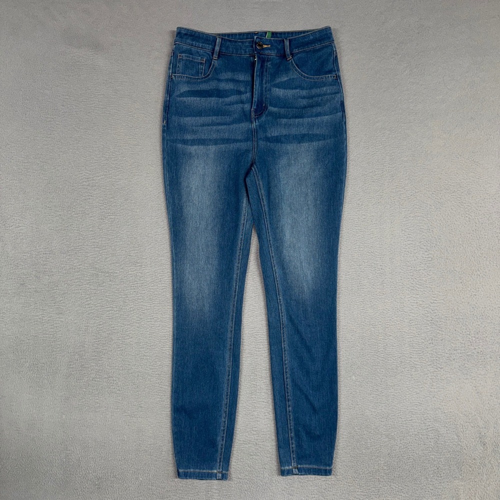 Halara Jeans Womens Medium Blue Skinny High Rise 4-Way Stretch Flex Denim NWT
